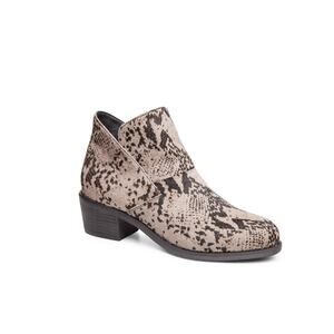 Me Too Womens Zest 6 Calf Hair Block Heel Ankle Boots Booties Gray